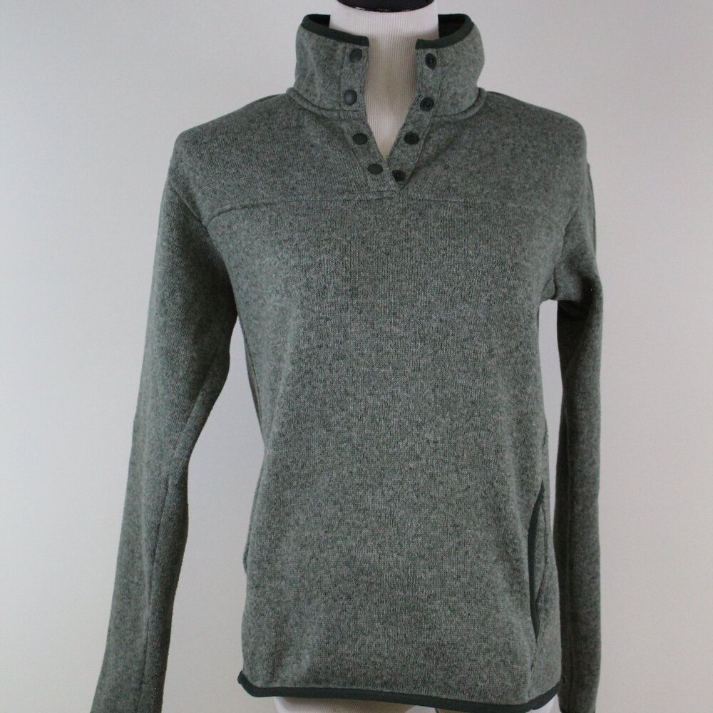 Eddie Bauer Snap Front Fleece Pullover Small Green‎ Gorpcore